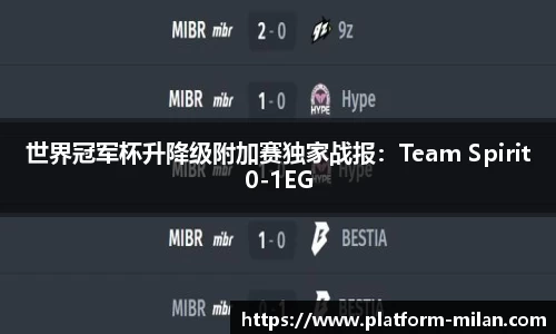 世界冠军杯升降级附加赛独家战报：Team Spirit0-1EG